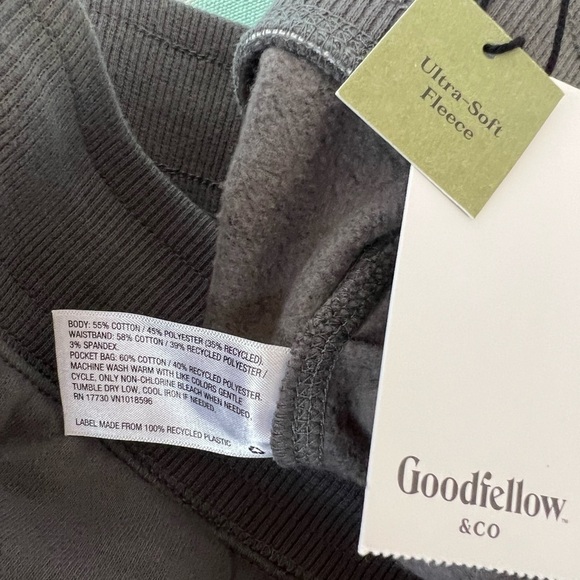 NWT Good Fellow & Co Thundering Grey, Fleece Lined Black Pullon Jogger Pants - Picture 9 of 12